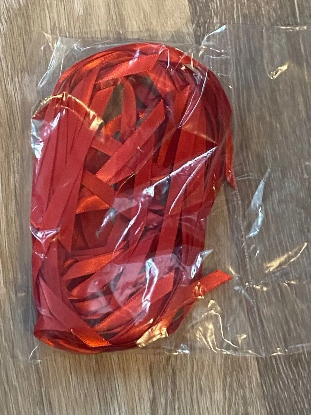 Lot of 50 Red Satin Ribbon Strips Pre-Cut 12” x 1/4” Craft Gift Wrapping ornamen